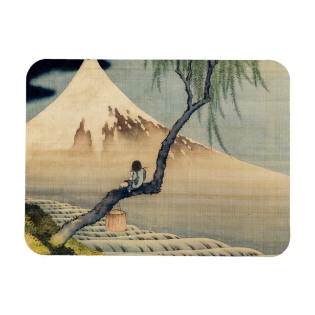 Imán Katsushika Hokusai - Muchacho viendo el Monte Fuji (Horizontal)