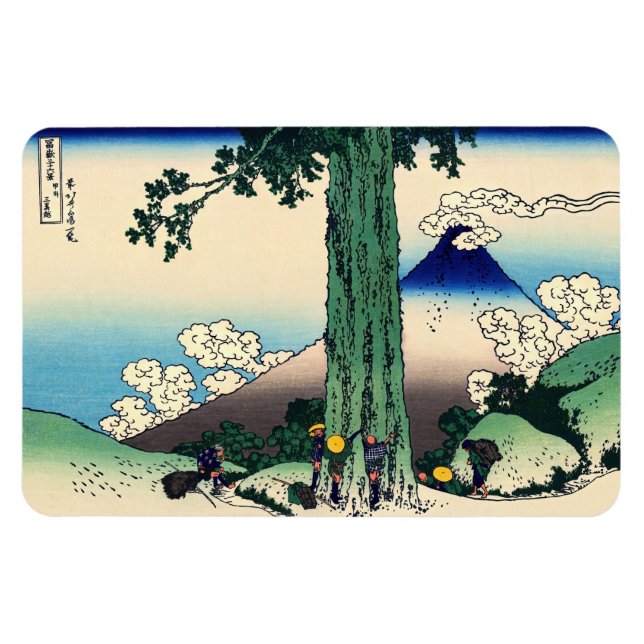 Imán Katsushika Hokusai - Paso de Mishima en Kai (Horizontal)