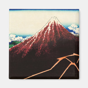 Imán Katsushika Hokusai - Rayos debajo de la cumbre