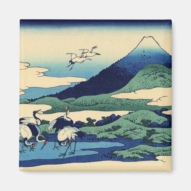 Imán Katsushika Hokusai - Umegawa en la provincia de Sa (Frente)