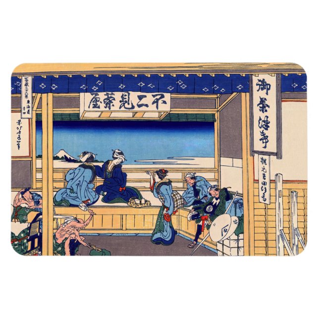 Imán Katsushika Hokusai - Yoshida en Tokaido (Horizontal)