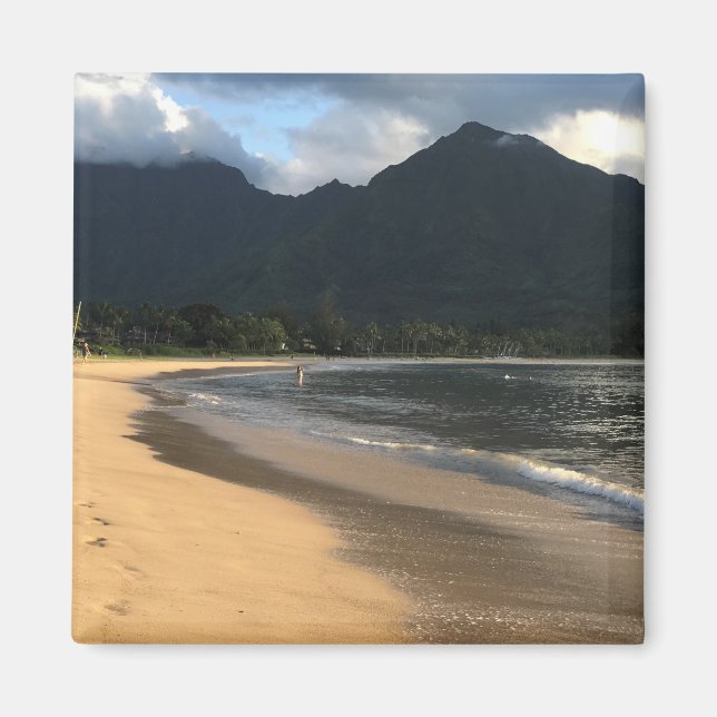 Imán Kauai Surf Co. Hanalei Beach Refrigerator Magnet (Frente)