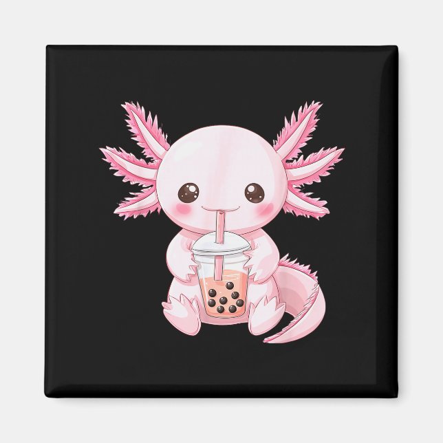 Imán Kawaii Anime Axolotl Boba  (Frente)
