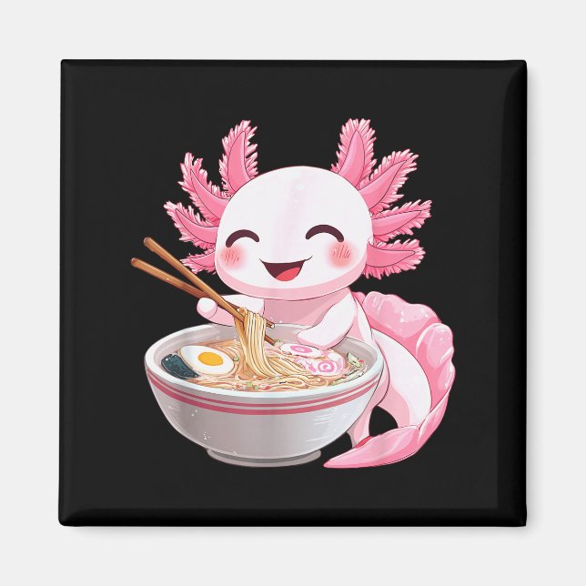 Imán Kawaii Anime Axolotl Ramen  (Frente)