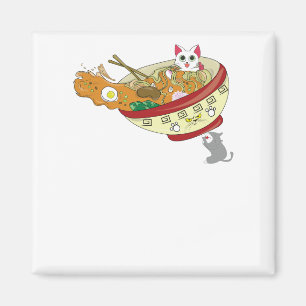 Imán Kawaii Anime Cat Shirt Japonés Ramen Noodles Regal