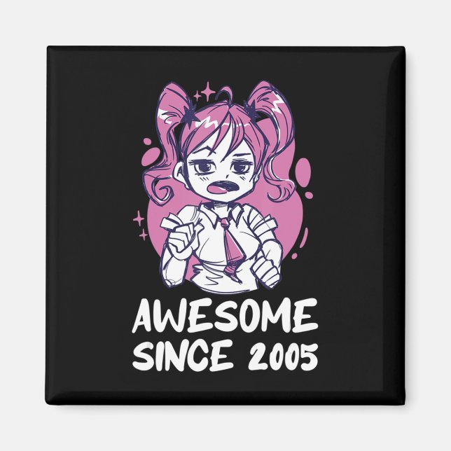 Imán Kawaii Anime Merch, Chica de cumpleaños de edad (Frente)