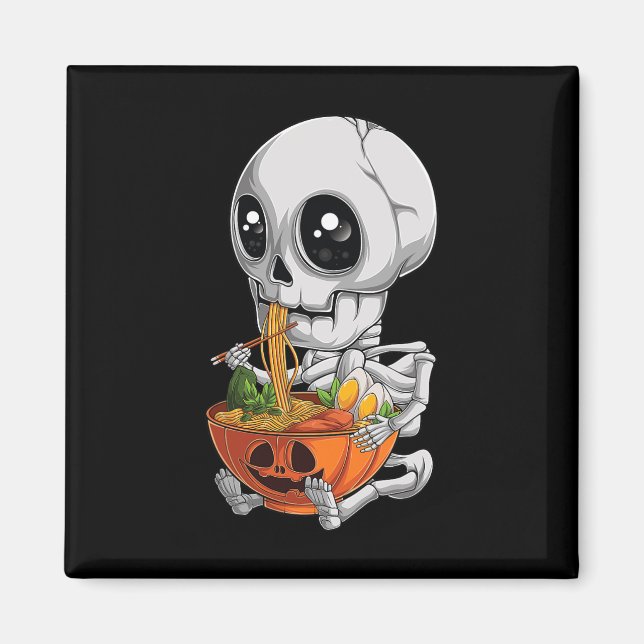 Imán Kawaii Anime Skeleton Halloween Ramen Foo (Frente)