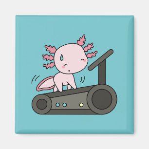 Imán Kawaii Axolotl en Treadmill