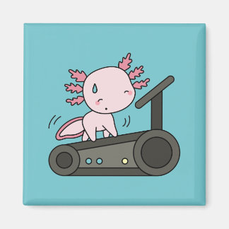 Imán Kawaii Axolotl en Treadmill