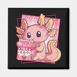 Imán Kawaii Axolotl estilo japonés Anim de fresa