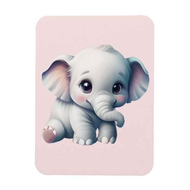 Imán Kawaii Baby Elephant (Vertical)