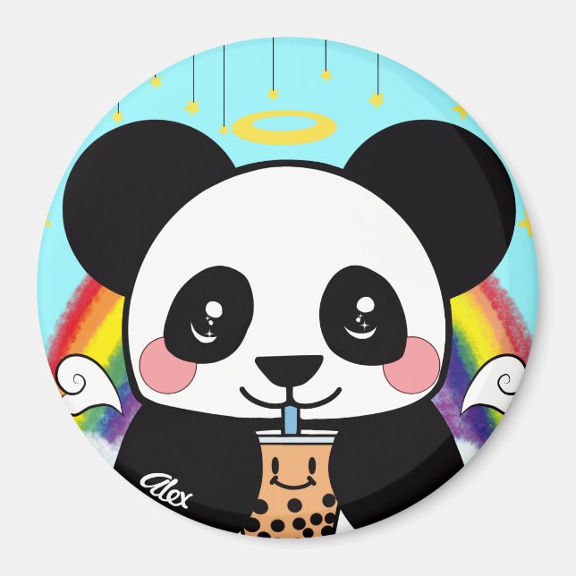 Imán Kawaii Boba Panda Bear Magnet (Frente)