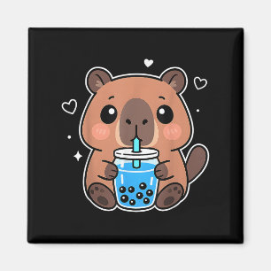 Imán Kawaii Capybara Boba Bebe una funda de anime japon
