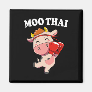 Imán Kawaii Cow Moo Thai Kickboxing Muay Thai 