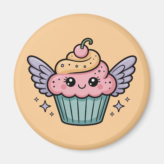 Imán Kawaii Cupcake (Frente)