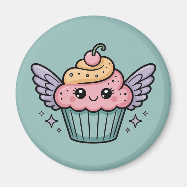 Imán Kawaii Cupcake (Frente)