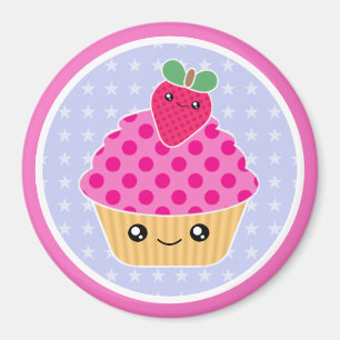 Imán Kawaii Cupcake Strawberry Magnet