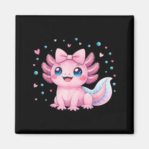 Imán Kawaii Cute Axolotl Coquette Lazo Mujeres Niñas