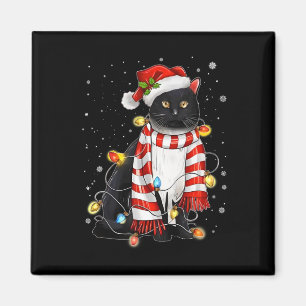 Imán Kawaii Cute Gato Negro Santa Se Molesta En La Vida