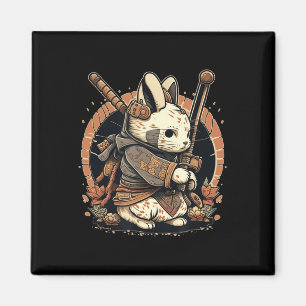 Imán Kawaii estilo japonés Samurai Bunny Anime