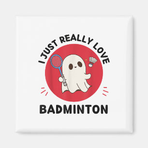 Imán Kawaii Ghost Badminton Lover Me Encanta Ba