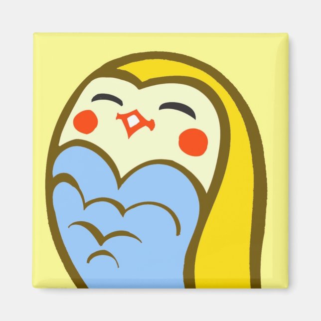 Imán Kawaii Happy Owl (Frente)