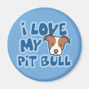 Imán Kawaii I Love My Pit Bull