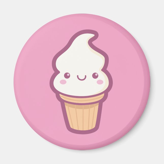 Imán Kawaii Ice Cream Cone Magnet (Frente)