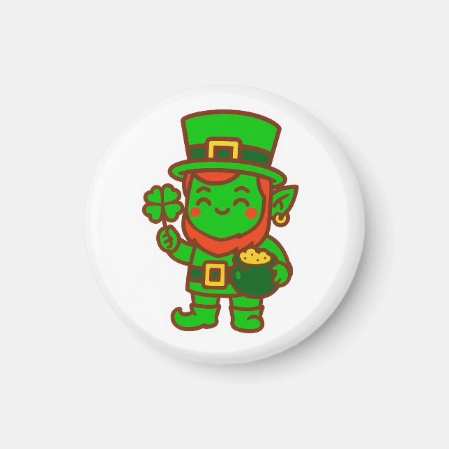 Imán Kawaii Lucky Leprechaun (Frente)