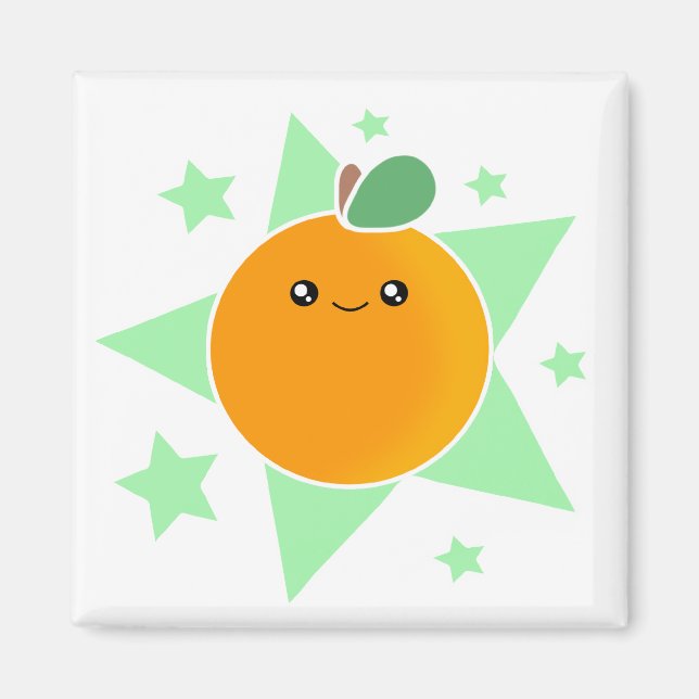 Imán Kawaii Naranja Fruit Magnet (Frente)