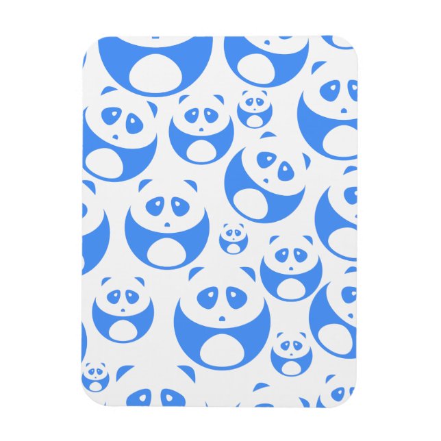 Imán Kawaii Panda Baby Blue and White Pattern (Vertical)