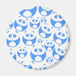 Imán Kawaii Panda Baby Blue and White Pattern