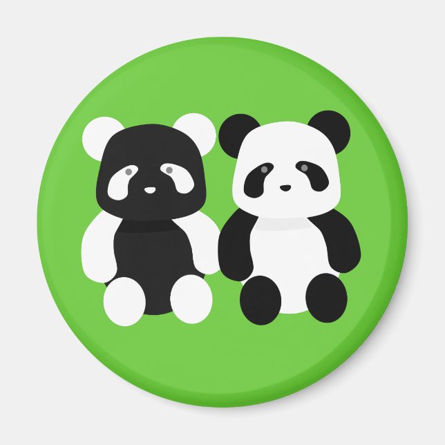 Imán kawaii panda buddies (Frente)