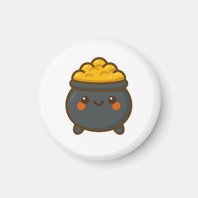 Imán Kawaii Pot of Gold (Frente)