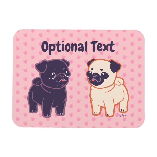 Imán Kawaii Pug (Horizontal)