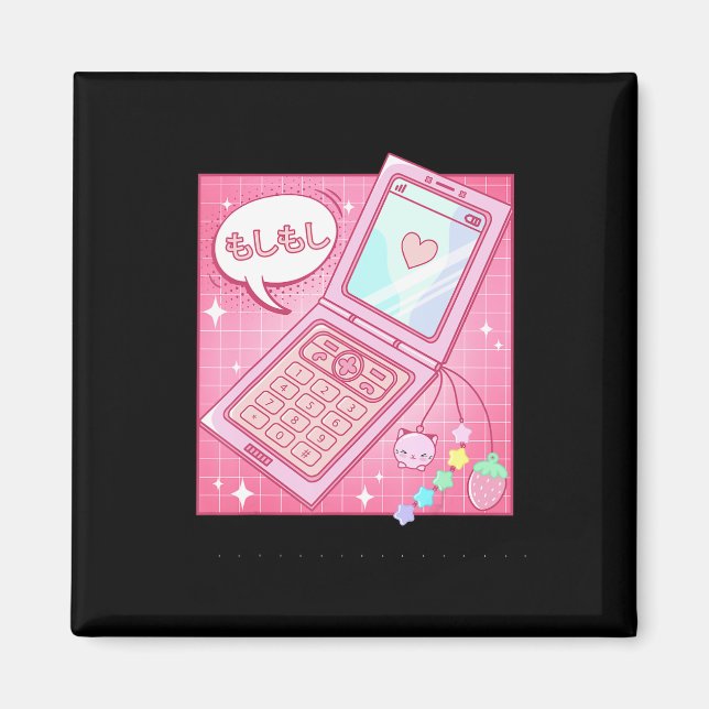 Imán Kawaii Retro Teléfono móvil japonés Y2K de 90 (Frente)