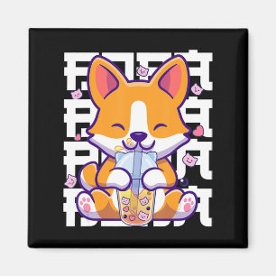 Imán Kawaii Shiba Inu Bubble Tea Boba Regalos animales 