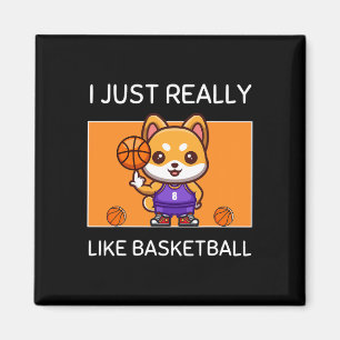 Imán Kawaii Shiba Inu Me Gusta El Basketbal