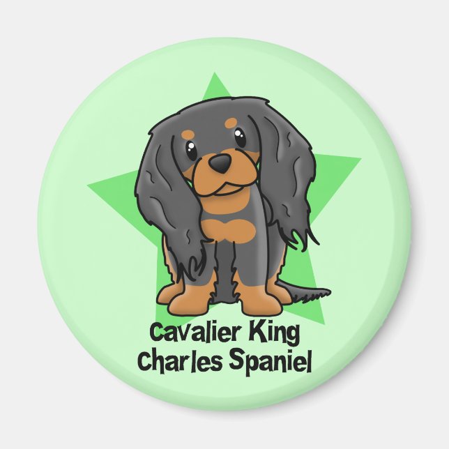 Imán Kawaii Star B&T Cavalier King Charles Spaniel (Frente)