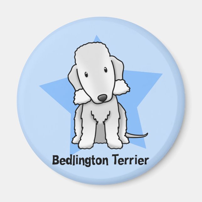Imán Kawaii Star Bedlington Terrier (Frente)