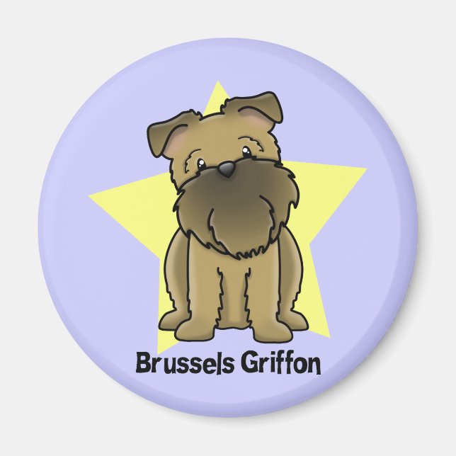 Imán Kawaii Star Brussels Griffon (Frente)