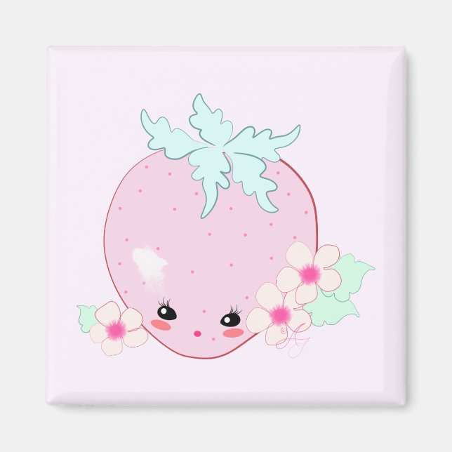 Imán Kawaii Strawberry (Frente)