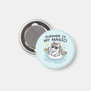 Imán kawaii “Summer is my magic” con unicornio ver