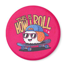 Kawaii Sushi divertido en patineta