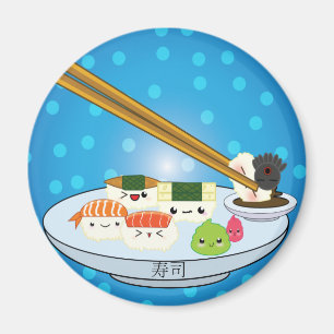 Imán Kawaii Sushi Platter Magnet