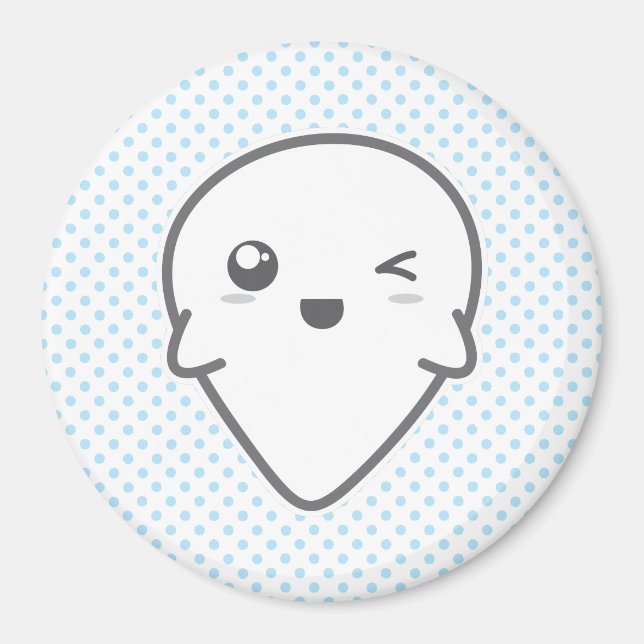 Imán Kawaii Winking Ghost Magnet (Frente)