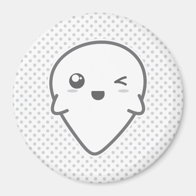 Imán Kawaii Winking Ghost Magnet (Frente)