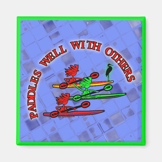 Imán Kayak Canoe - Paddle bien con otros (Frente)