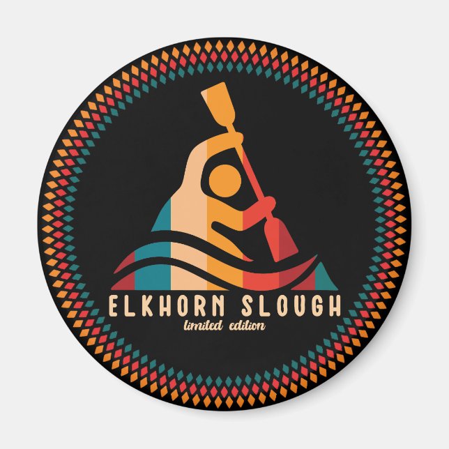 Imán Kayak Retro Elkhorn Slough (Frente)