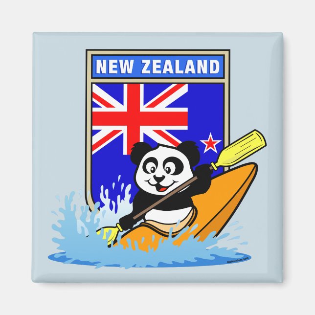 Imán Kayaking Panda de Nueva Zelanda (Frente)